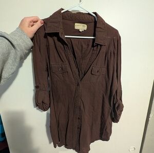 Button down Chocolate Brown blouse